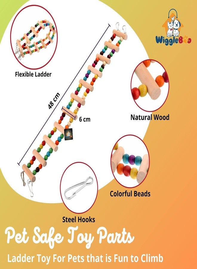 WiggleBoo لعبة قفص ويغل بو المرنة على شكل سلم للحيوانات الأليفة | مناسبة للحيوانات الصغيرة - السنجاب الطائر، الهامستر، السنجاب، الشنشيلة، الجرذ | للعب والتسلق والمضغ | 48 سم - Image 2